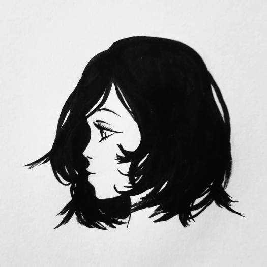 Girl Profile in Ink